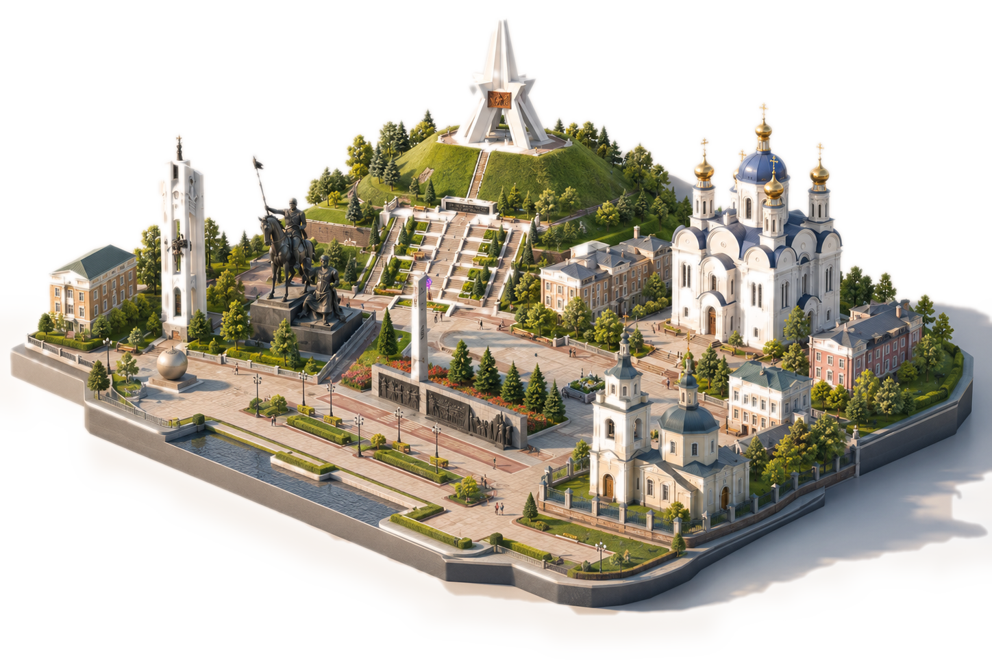 3D-модель города с достопримечательностями